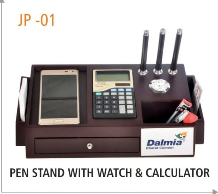 Pen Stand with Watch & Calculator